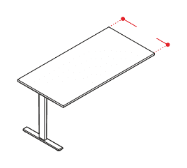 EIDOS PRO SCRIVANIA PER AGGREGAZIONI LINEARI STRUTTURA GAMBE METALLICHE FISSE - P.80xH.75xL.80 cm.