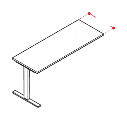 EIDOS PRO SCRIVANIA PER AGGREGAZIONI LINEARI STRUTTURA GAMBE METALLICHE FISSE - P.60xH.75xL.80 cm.
