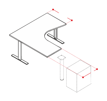 EIDOS PRO WORKSTATION STRUTTURA GAMBE METALLICHE FISSE AGGREGABILE A GAMBA CILINDRICA METALLICA FISSA O CASSETTIERA PORTANTE - P.160xH.75xL.160 cm.