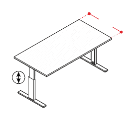 EIDOS PRO SCRIVANIA OPERATIVA STRUTTURA GAMBE METALLICHE ELEVABILI - P.80xH.62/86xL.80 cm.