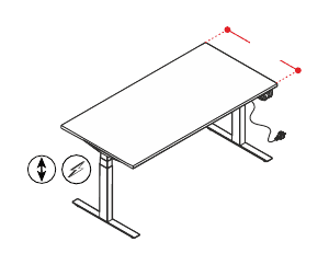 EIDOS PRO SCRIVANIA RETTANGOLARE GAMBE METALLICHE ELEVABILI/ELETTRIFICATE - P.80xH.64/130xL.120 cm.