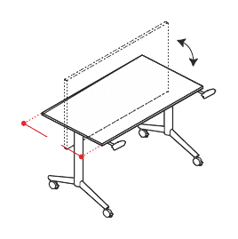 EIDOS PRO SCRIVANIA RETTANGOLARE PIANO RIBALTABILE - P.80xH.74,5xL.120 cm.