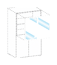 FLUX EVO ANTA IN VETRO SOPRALZO CON TELAIO H.80 SENZA SERRATURA - PER LIBRERIE H.160 VETRO TRASPARENTE.