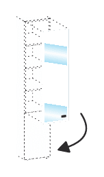 FLUX EVO ANTA SOPRALZO IN VETRO SATINATO CON TELAIO H.160 PER LIBRERIE H.240 - P.2xH.153,2xL.45 cm.