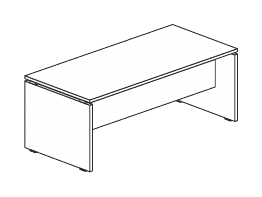 FLUX EVO SCRIVANIA DIREZIONALE PIANO IN LEGNO SPESSORE PIANO mm.38 - P.90xH.75xL.200 cm.
