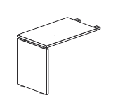 FLUX EVO APPENDICE LATERALE PIANO IN LEGNO SX-DX AGGANCIABILE SOLO AL LATO SCRIVANIA SENZA TOP ACCESS SPESSORE PIANO mm.38 - P.60xH.75xL.100 cm.