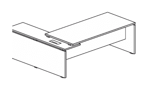 FLUX EVO SCRIVANIA DIREZIONALE PIANO IN LEGNO CON APPENDICE, VERSIONE SINISTRA, SPESSORE PIANO mm.38 - P.90xH.75xL.205 cm.
