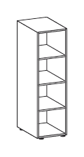 FLUX EVO LIBRERIA A GIORNO H.160 STRUTTURA COLORE MELAMINICO TOP STRUTTURALE SPESSORE mm.25 - P.45,1xH.160xL.45 cm.