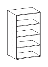 FLUX EVO LIBRERIA A GIORNO H.160 STRUTTURA COLORE MELAMINICO TOP STRUTTURALE SPESSORE mm.25 - P.45,1xH.160 cm.