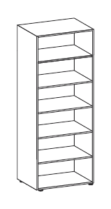 FLUX EVO LIBRERIA A GIORNO H.240 TOP STRUTTURALE STRUTTURA COLORE MELAMINICO SPESSORE PIANO MM.25 - P.45,1xH.237,5xL.90 cm.