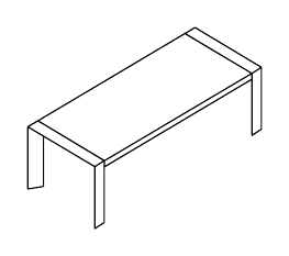 FOLD SCRIVANIA GAMBE IN METALLO SPESSORE PIANO mm.70 - P.100xH.75xL.240 cm.