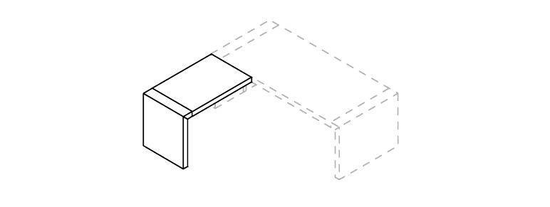 FOLD ALLUNGO LATERALE DX/SX GAMBA IN LEGNO REALIZZABILE MONOCOLORE - BICOLORE SPESSORE PIANO mm.70 - P.60xH.75xL.100 cm.