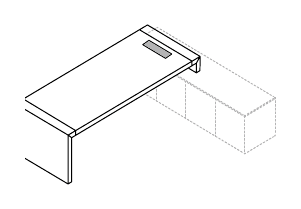 FOLD SCRIVANIA DA APPOGGIO SX/DX STRUTTURA GAMBE IN LEGNO CON PASSACAVI SPESSORE PIANO mm.70 - P.100xH.75xL.200 cm.
