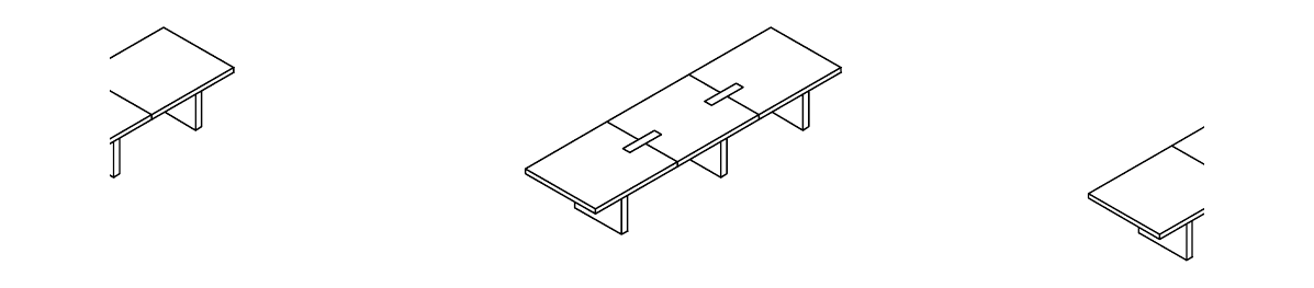 RIUNIONE FOLD TAVOLO RIUNIONE MODULARE CON PASSACAVI - P.120xH.75xL.420 cm. (ESTENSIBILE FINO A L.560 cm.)