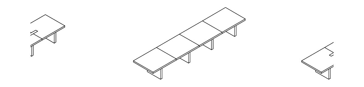 RIUNIONE FOLD TAVOLO RIUNIONE MODULARE - P.120xH.75xL.560 cm.