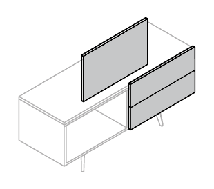 FOLD COPPIA DI CASSETTI E FINITURA POSTERIORE PER 1 VANO DEL MODULO INDIPENDENTE - P.80xH.42 cm.