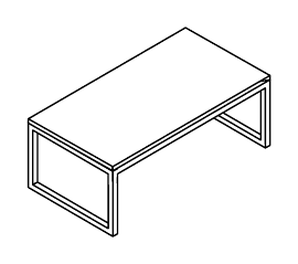 FOLD TAVOLO D'ATTESA STRUTTURA METALLICA PIANO IN NOBILITATO - P.60xH.45xL.120 cm.