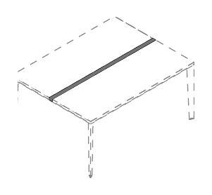 JOB PROFILO DI CHIUSURA PER TAVOLI COWORKING IN METALLO NERO - TITANIO - QUARZO PER MODULI COMPOSTI DA PIANI L.120 - P.3,5xH.1,8xL.120 cm.
