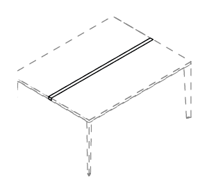 JOB PROFILO DI CHIUSURA PER TAVOLI COWORKING STRUTTURA METALLO BIANCO - METALLIZZATO PER MODULI COMPOSTI DA PIANI L.120 - P.3,5xH.1,8xL.120 cm.