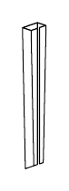 JOB PASSACAVO PER GAMBA STRUTTURA METALLO BIANCO - METALLIZZATO NERO - TITANIO - QUARZO - P.4xH.60xL.2 cm.