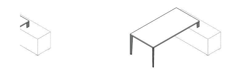 LEGNO DA JOB SCRIVANIA PIANO IN LEGNO DA METALLO APPOGGIO GAMBA IN METALLO QUARZO NERO - TITANIO - QUARZO - P.100xH.74xL.200 cm.