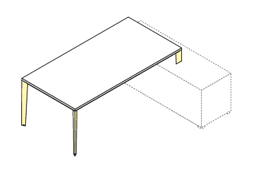 JOB SCRIVANIA PIANO IN LEGNO DA APPOGGIO GAMBA IN LEGNO FAGGIO - P.80xH.74xL.180 cm.