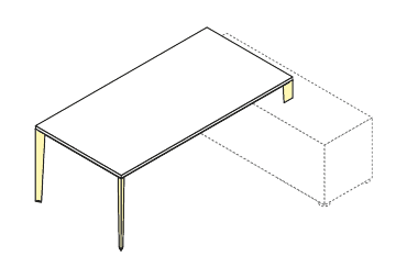 JOB SCRIVANIA PIANO IN LEGNO DA APPOGGIO GAMBA IN LEGNO FAGGIO - P.100xH.74xL.200 cm.