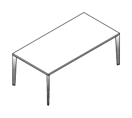 JOB SCRIVANIA PIANO IN LEGNO GAMBA IN METALLO CROMATA - P.100xH.74xL.200 cm.