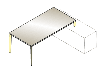 VETRO JOB SCRIVANIA DA APPOGGIO PIANO IN VETRO GAMBA IN LEGNO FAGGIO - P.80xH.74xL.180 cm.