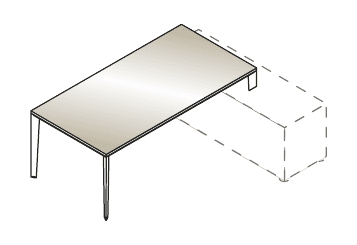JOB SCRIVANIA DA APPOGGIO PIANO IN VETRO GAMBA IN METALLO BIANCO - METALLIZZATO - P.80xH.74xL.180 cm.