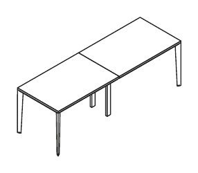 JOB SCRIVANIA IN LINEA STRUTTURA GAMBA IN METALLO PIANO NOBILITATO SPESSORE mm.18 - P.80xH.74xL.320 cm.