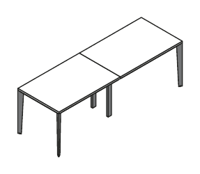 JOB SCRIVANIA IN LINEA STRUTTURA GAMBA IN METALLO PIANO NOBILITATO SPESSORE mm.18 - P.80xH.74xL.320 cm.