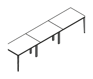 JOB SCRIVANIA IN LINEA GAMBA METALLO PIANO NOBILITATO SPESSORE mm.18 - P.80xH.74xL.360 cm.