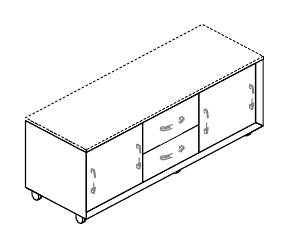JOB MOBILE DI SERVIZIO INDIPENDENTE/PORTANTE STRUTTURA METALLO BIANCO-METALLIZZATO VERSIONE SU PIEDINI SINGOLI MODULI POSIZIONABILI - P.60xH.60xL.128 cm.