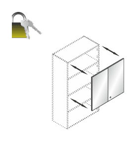 KAMOS PURE-PLUS LIBRERIA UNIFICATA SOPRALZO ANTE IN VETRO ACIDATO TELAIO IN ALLUMINIO CON SERRATURA - P.2xH.80xL.90 cm.