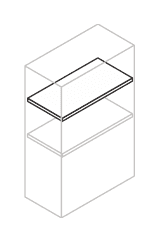 KAMOS PURE - KAMOS PLUS RIPIANO INTEGRATIVO STRUTTURALE IN LEGNO PER LIBRERIA VERSIONE PROFONDITA' CM. 44 - P.44xH.2,5xL.86,4 cm.