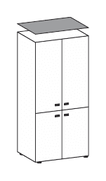 KAMOS PURE-PLUS TOP SUPERIORE DI FINITURA PER LIBRERIA UNIFICATA VERSIONE PROFONDITA' CM.34 - P.36/36,6xH.1,8xL.45,2 cm.