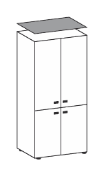 KAMOS PURE - KAMOS PLUS TOP SUPERIORE DI FINITURA PER LIBRERIA VERSIONE PROFONDITA' CM.44 - P.46/46,6xH.1,8xL.45,2 cm.