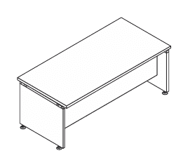 KAMOS PLUS SCRIVANIA DIREZIONALE SAGOMATA STRUTTURA LEGNO SPESSORE PIANO mm.38 - P.90xH.73,3xL.200 cm.