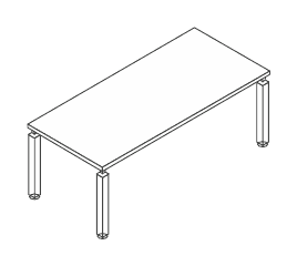 KAMOS PLUS SCRIVANIA DIREZIONALE SAGOMATA STRUTTURA GAMBE QUADRE IN METALLO SPESSORE PIANO mm.38 - P.90xH.73,3xL.100 cm.