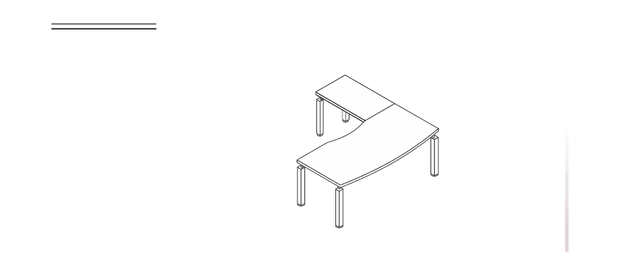KAMOS PLUS SCRIVANIA SAGOMATA CON APPENDICE LATERALE PIANO SPESSORE mm.38 - P.200xH.73,3xL.200 cm.