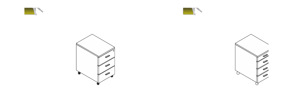 KAMOS CASSETTIERA SU RUOTE 3 CASSETTI - P.42xL.60xH.56 cm. h. cm.42