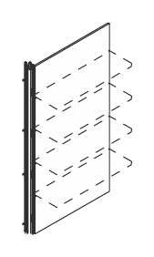 KAMOS PLUS PANNELLO BOISERIE H.200 CON MONTANTE SX - APPLICARE SEMPRE AL PANNELLO SINGOLO O ALLE COMPOSIZIONI IL MONTANTE STRUTTURALE DX - P.5,5xH.201,5xL.45 cm.