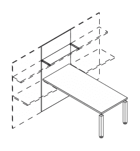 KAMOS PLUS SCRIVANIA RETTANGOLARE CON GAMBE QUADRE IN METALLO PER SOSTEGNO ALLE BOISERIE SPESSORE PIANO mm.38 - P.90xH.74xL.160 cm.