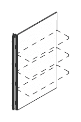 KAMOS PLUS PANNELLO BOISERIE H.160 CON MONTANTE STRUTTURALE SX, DA APPLICARE SEMPRE AL PANNELLO SINGOLO O ALLE COMPOSIZIONI IL MONTANTE STRUTTURALE DX - P.5,5xH.161,5xL.45 cm.