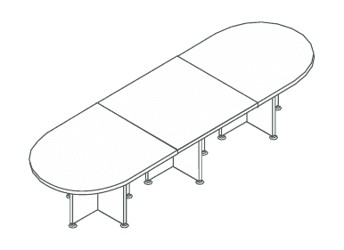 KAMOS PLUS TAVOLO RIUNIONE SAGOMATO STRUTTURA LEGNO SPESSORE PIANO mm.38 - P.115xH.73,3xL.345 cm.