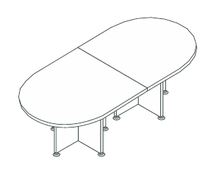 KAMOS PLUS TAVOLO RIUNIONE SAGOMATO STRUTTURA LEGNO SPESSORE PIANO mm.38 - P.115xH.73,3xL.230 cm.