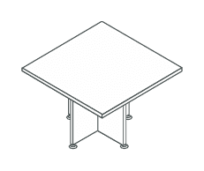 KAMOS PLUS TAVOLO RIUNIONE QUADRATO STRUTTURA LEGNO SPESSORE PIANO mm.38 - P.115xH.73,3xL.115 cm.