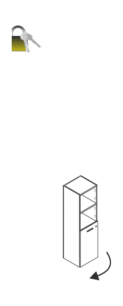 KAMOS PURE/PLUS LIBRERIA CON ANTA IN LEGNO H.80 CON SERRATURA VERSIONE DESTRA - P.45xH.161,7 cm.