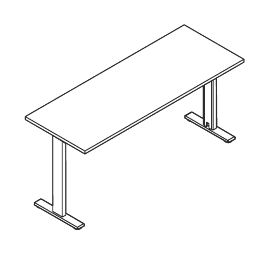 KAMOS PURE SCRIVANIA OPERATIVA STRUTTURA METALLO SPESSORE PIANO mm.25 - P.60xH.74,4xL.160 cm.